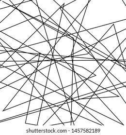 Asymmetrical texture with random chaotic lines. Chaotic pattern for your amazing design. Grunge Urban Distressed backdrop. Black and white. Abstract geometric pattern. Vector illustration