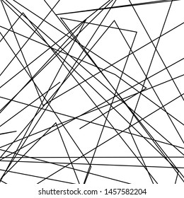 Asymmetrical texture with random chaotic lines. Chaotic pattern for your amazing design. Grunge Urban Distressed backdrop. Black and white. Abstract geometric pattern. Vector illustration