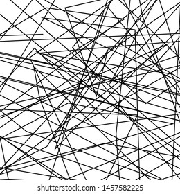 Asymmetrical texture with random chaotic lines. Chaotic pattern for your amazing design. Grunge Urban Distressed backdrop. Black and white. Abstract geometric pattern. Vector illustration