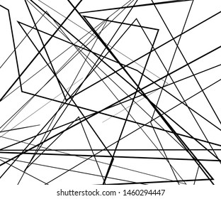 Asymmetrical texture with random chaotic lines. Chaotic pattern for your amazing design. Grunge Urban Distressed backdrop. Black and white. Abstract geometric pattern. Vector illustration
