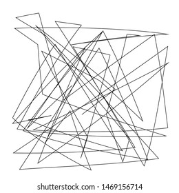 Asymmetrical texture with random chaotic lines, abstract geometric pattern. Black and white vector illustration of design element for creating modern art backgrounds, patterns. Grunge urban style.