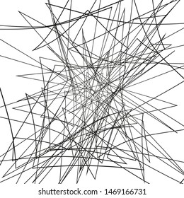 Asymmetrical texture with random chaotic lines. Chaotic pattern for your amazing design. Grunge Urban Distressed backdrop. Black and white. Abstract geometric pattern. Vector illustration