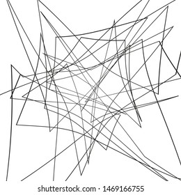 Asymmetrical texture with random chaotic lines. Chaotic pattern for your amazing design. Grunge Urban Distressed backdrop. Black and white. Abstract geometric pattern. Vector illustration