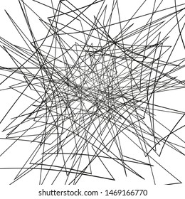 Asymmetrical texture with random chaotic lines. Chaotic pattern for your amazing design. Grunge Urban Distressed backdrop. Black and white. Abstract geometric pattern. Vector illustration