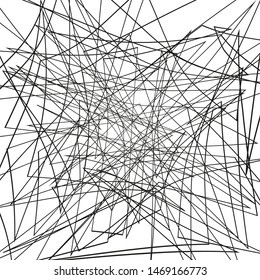 Asymmetrical texture with random chaotic lines. Chaotic pattern for your amazing design. Grunge Urban Distressed backdrop. Black and white. Abstract geometric pattern. Vector illustration