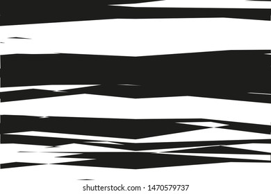 Asymmetrical texture with random chaotic lines, abstract geometric pattern. Black and white vector illustration of design element for creating modern art backgrounds, patterns. Grunge urban style