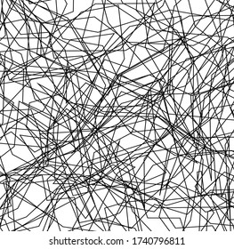 Textura asimétrica con líneas caóticas aleatorias, patrón geométrico abstracto. Ilustración vectorial en blanco y negro del elemento de diseño para crear patrones, patrones de arte moderno. Grunge estilo urbano.