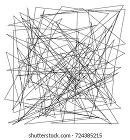 Asymmetrical texture with random chaotic lines, abstract geometric pattern. Black and white vector illustration of design element for creating modern art backgrounds, patterns. Grunge urban style. 