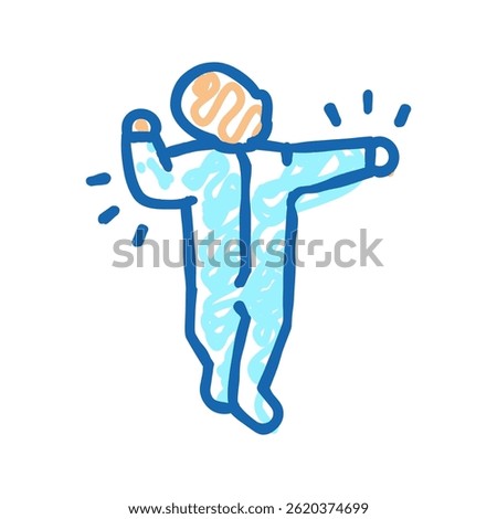 asymmetrical tonic neck reflex doodle icon sketch vector. asymmetrical tonic neck reflex sign. isolated symbol illustration
