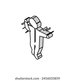 Asymmetrische tonische Halsreflex-isometrische Icon-Vektorgrafik. Asymmetrisches tonisches Halsreflexzeichen. Isolierte Symboldarstellung
