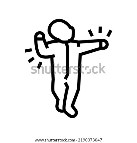 asymmetrical tonic neck reflex line icon vector. asymmetrical tonic neck reflex sign. isolated contour symbol black illustration