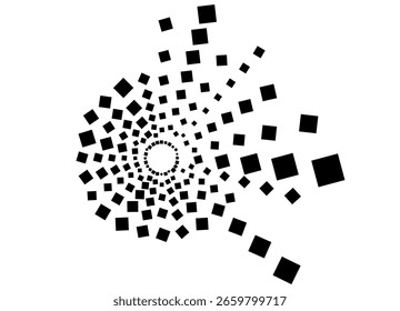 Asymmetrical Vector pattern in the form of an explosion. Modern design element. for printing, advertising. Vector background. Flying fragments