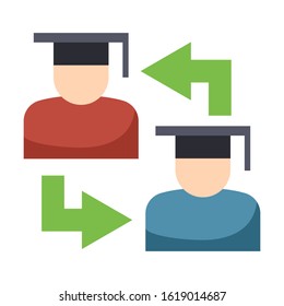 Asynchronous Learning flat color vector icon