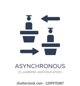 Asynchronous Learning icon. Trendy flat vector Asynchronous Learning icon on white background from E-learning and education collection, vector illustration can be use for web and mobile, eps10
