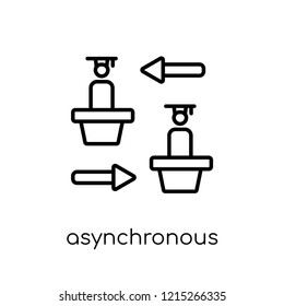 Asynchronous Learning icon. Trendy modern flat linear vector Asynchronous Learning icon on white background from thin line E-learning and education collection, editable outline stroke vector 