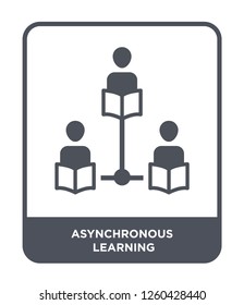 asynchronous learning icon vector on white background, asynchronous learning simple element illustration