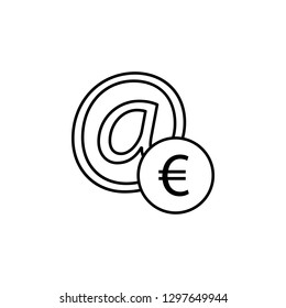 at, euro, circle icon. Element of finance illustration. Signs and symbols icon can be used for web, logo, mobile app, UI, UX on white background