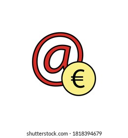 at, euro, circle icon. Element of finance illustration. Signs and symbols icon can be used for web, logo, mobile app, UI, UX