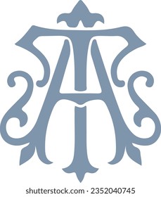 A-T LOGO WEDDING LOGO' MONOGRAM LETTER FONDS