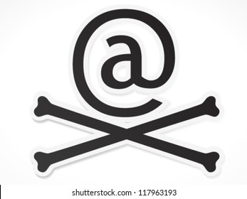 "At Skull" - Piracy, Security, Cyber crime, Virus, Hack concept