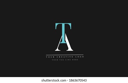 AT, TA, A, T abstract vector logo monogram template