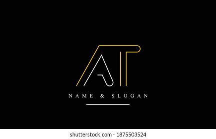 AT, TA, A, T abstract vector logo monogram template
