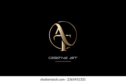 AT, TA, A, T abstract letters logo monogram