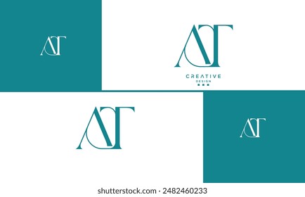 AT, TA, A, T, Abstract Letters Logo Monogram
