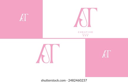 AT, TA, A, T, Abstract Letters Logo Monogram