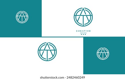 AT, TA, A, T, Abstract Letters Logo Monogram