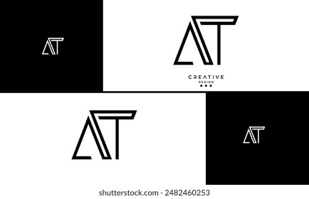 AT, TA, A, T, Abstract Letters Logo Monogram