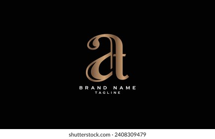 AT, TA, Abstract initial monogram letter alphabet logo design