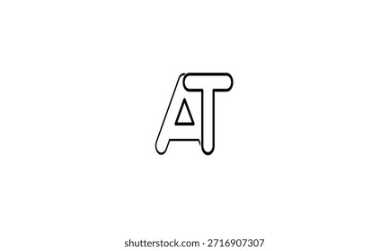 AT, TA ABSTRAKTER BUCHSTABE LOGO MONOGRAMM