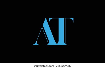 AT, TA, Abstract Letters Logo Monogram