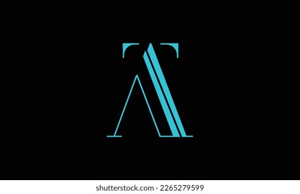 AT, TA, Abstract Letters Logo Monogram