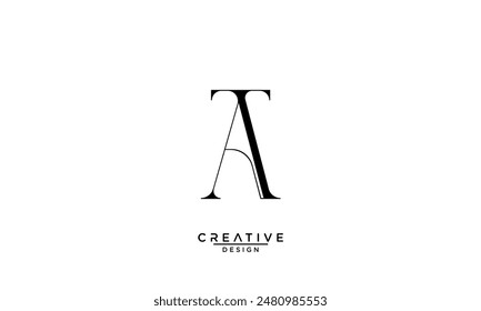 AT, TA, Abstract Letters Logo Monogram