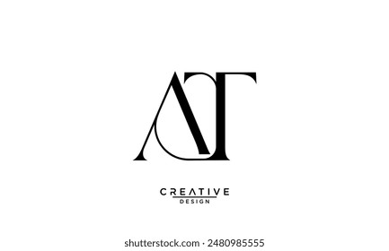 AT, TA, Abstract Letters Logo Monogram