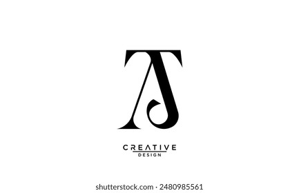 AT, TA, Abstract Letters Logo Monogram