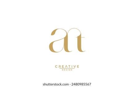 AT, TA, Abstract Letters Logo Monogram