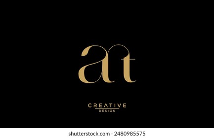 AT, TA, Abstract Letters Logo Monogram