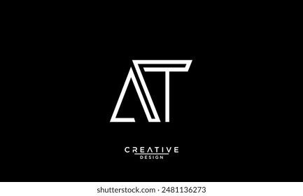 AT, TA, Abstract Letters Logo Monogram