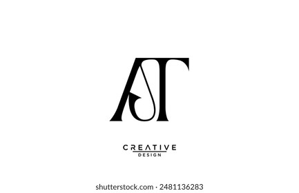AT, TA, Abstract Letters Logo Monogram