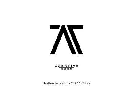 AT, TA, Abstract Letters Logo Monogram
