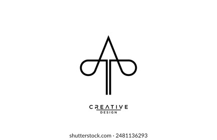 AT, TA, Abstract Letters Logo Monogram