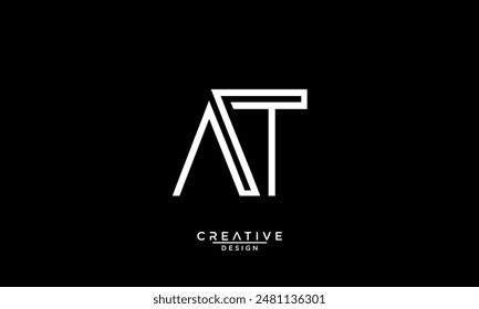 AT, TA, Abstract Letters Logo Monogram