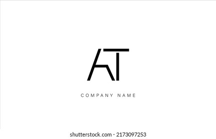 AT, TA Alphabet Letters Logo Monogram