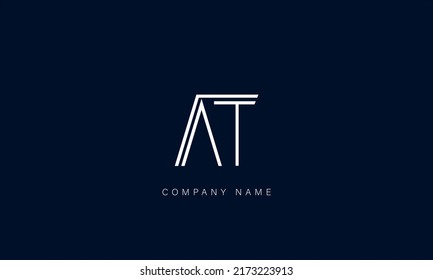 AT, TA Alphabet Letters Logo Monogram