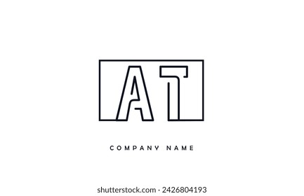 AT, TA Alphabets Letters Logo Monogram