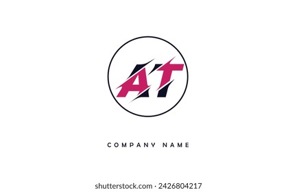 AT, TA Alphabets Letters Logo Monogram