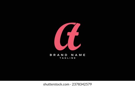 AT, TA, CT, TC, Abstract initial monogram letter alphabet logo design